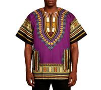 Camiseta con Estampado Africano Hombre Casual de Diario Corte Moderno Tela de Calidad Transpirable Moda Étnica Manga Corta Ropa de Verano Cómoda para Viajes y Eventos Culturales