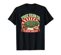 Camiseta con Estampado Cut Your Own Christmas Tree de Farm Co Camiseta gráfica económica, Hombre, Negro, M