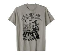 Camiseta con Estampado de caldero de Brujas con Estampado All Men Are Cremated Equal Camiseta