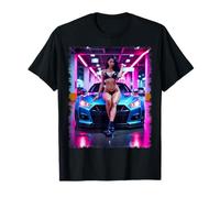 Camiseta con Estampado de Chica Sexy, Chica asiática Sexy y JDM Tuner Car Camiseta