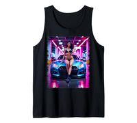 Camiseta con Estampado de Chica Sexy, Chica asiática Sexy y JDM Tuner Car Camiseta sin Mangas
