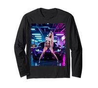 Camiseta con Estampado de Chica Sexy, Chica Rubia Sexy y JDM Tuner Car Manga Larga