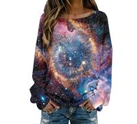 Camiseta con Estampado De Cielo Estrellado Suéter Galaxia Estrellada De Manga Larga De Punto Rayado Ideal para Conjuntos Casual Esta Temporada