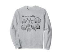 Camiseta con estampado de conchas, estrellas de mar y playa con estampado de conchas Sudadera