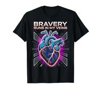 Camiseta con Estampado de Corazones de Bravery Runs In My Veins Camiseta