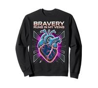Camiseta con Estampado de Corazones de Bravery Runs In My Veins Sudadera