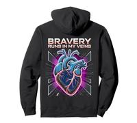 Camiseta con Estampado de Corazones de Bravery Runs In My Veins Sudadera con Capucha