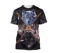 Camiseta con Estampado de Indios nativos Americanos para Hombre, Camisetas de Manga Corta con Cuello Redondo Impresas en 3D Personalizadas de Verano