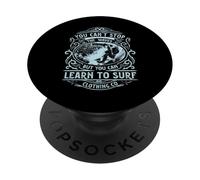 Camiseta con estampado de inspiración para hombre Learn to Surf PopSockets PopGrip Adhesivo