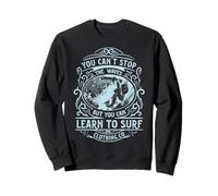Camiseta con estampado de inspiración para hombre Learn to Surf Sudadera
