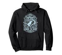 Camiseta con estampado de inspiración para hombre Learn to Surf Sudadera con Capucha