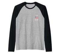 Camiseta con Estampado de la Gran Manzana de la Ciudad de Nueva York con Bandera de EE. UU. Camiseta Manga Raglan