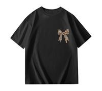 Camiseta con estampado de nudos, estampado gráfico, camiseta de manga corta ligera e informal para un divertido diseño transpirable, ideal para el día a día al aire libre, Negro , 12-24 meses