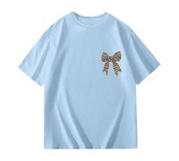 Camiseta con estampado de nudos, estampado gráfico, camiseta de manga corta ligera e informal para un divertido diseño transpirable, ideal para el día a día al aire libre, azul, 5-6 años