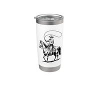 Camiseta con estampado de vaqueros de Rodeo, western oscuro, diseño de caballo, estilo vaquero Vaso térmico de acero inoxidable de doble pared