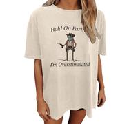 Camiseta con estampado gráfico para camiseta de moda suave e informal con diseño único para cada día, beige, M