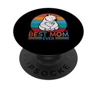 Camiseta con estampado retro de Mama Bear para mamá Best Mom Ever PopSockets PopGrip Adhesivo