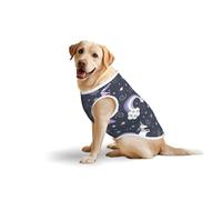 Camiseta con estampado suave de animales marinos y arcoíris para perros grandes, cómoda ropa de algodón para mascotas, camiseta elástica para perro, sudadera sin mangas (3xl-5XL)
