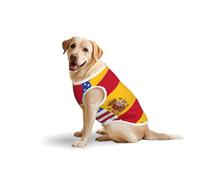 Camiseta con estampado suave de la bandera de España americana para perros grandes, ropa cómoda de algodón para mascotas, camiseta elástica para perro, sudadera sin mangas (3xl-5XL)