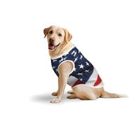 Camiseta con estampado suave de la bandera estadounidense para perros grandes, ropa cómoda de algodón para mascotas, camiseta elástica sin mangas (3xl-5XL)