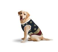 Camiseta con estampado suave de la bandera estadounidense para perros grandes, ropa cómoda de algodón para mascotas, camiseta elástica sin mangas (3xl-5XL)