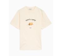 Camiseta con gráfico forét Sports Camp para hombre Beige S