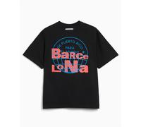Camiseta con gráfico Oversize adidas Originals x Bad Bunny DtMF Tour Merch "Barcelona" Heavyweight Unisex Negro XXXL