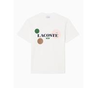 Camiseta con gráfico Relaxed Lacoste Runway para hombre Blanco M