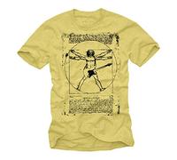 Camiseta con Guitarra Electrica DA Vinci Rock Hombre Amarilla XXXL