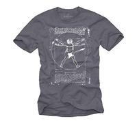 Camiseta con Guitarra Electrica DA Vinci Rock Hombre Gris Azulado L