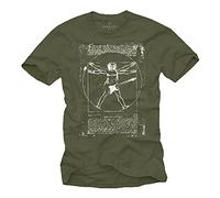 Camiseta con Guitarra Electrica DA Vinci Rock Hombre Verde Oscuro L