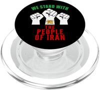 Camiseta con la Bandera de We Stand with Iranian People Rized Fists PopSockets PopGrip para MagSafe