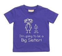 Camiseta con la leyenda «I'm going to be a big sister», de color morado, para niñas. Regalo para una nueva hermanita morado morado Talla:3-4 años