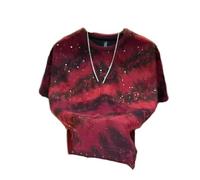 Camiseta con Letras techwear para Hombre, Manga Corta Informal Urbana Red Grande