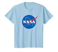 Camiseta con Licencia de la NASA con Logotipo de la NASA, Idea de Regalo para fanáticos del Espacio Camiseta, Niños, Azul Bebé, 8 años