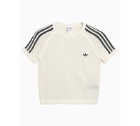 Camiseta con logo Crop adidas Originals Knitted Crochet Cali para mujer Blanco L