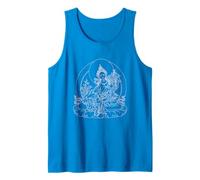 Camiseta con mantra de la deidad de la meditación del budismo tibetano Tara verde Camiseta sin Mangas