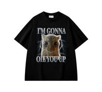 Camiseta con Meme Gracioso de Gato Te voy a Untar de Aceite Goofy Ahh Silly Cats Broma Prank Gag Saying Camisetas gráficas