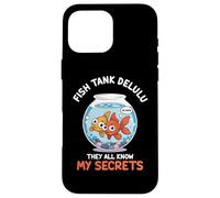 Camiseta con Memes Fish Tank Delulu con Texto en inglés «Todos Saben mis Secretos» Carcasa para iPhone 16 Pro MAX
