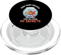 Camiseta con Memes Fish Tank Delulu con Texto en inglés «Todos Saben mis Secretos» PopSockets PopGrip para MagSafe