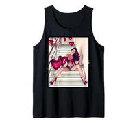 Camiseta con niña en ella - Modelo Glamour con globos de corazón Camiseta sin Mangas