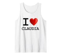 Camiseta con Nombre de corazón I Love Claudia Camiseta sin Mangas