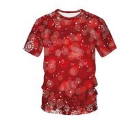 Camiseta con patrón de Navidad para Hombres/Mujeres Árboles de Navidad Santa Claus Impresión 3D para Toda la Familia Cuello Redondo Mangas Cortas
