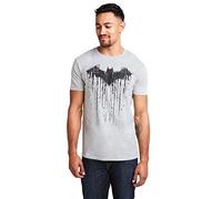 DC Comics Batman Paint Camiseta, Gris, L para Hombre