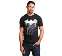 DC Comics Batman Paint Camiseta, Negro, L para Hombre