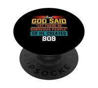Camiseta con texto en inglés "And God Said So He Created BOB" PopSockets PopGrip Adhesivo