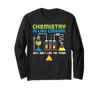 Camiseta con Texto en inglés Chemistry Is Like Cooking Manga Larga