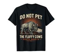 Camiseta con Texto en inglés Do Not Pet The Fluffy Cows, diseño de Bisonte Camiseta