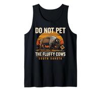 Camiseta con Texto en inglés Do Not Pet The Fluffy Cows, diseño de Bisonte Camiseta sin Mangas