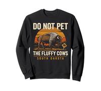 Camiseta con Texto en inglés Do Not Pet The Fluffy Cows, diseño de Bisonte Sudadera